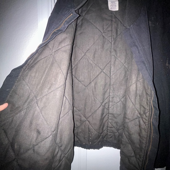 Black flame resistant winter zip up work wear extra large jacket - Picture 9 of 14